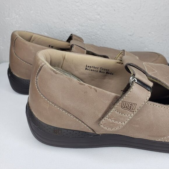 Drew Shoes Womens Size 9 T-Strap Mary Jane Tan Leather Orthopedic Comfort Shoes - Picture 5 of 13
